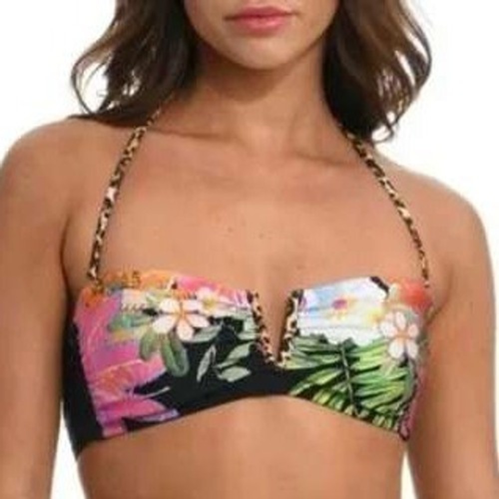 Sunshine 79 In A Trance Tropical Bandeau Bikini Top Leopard Print‎ Bikini 12